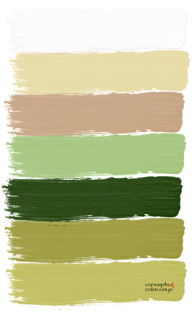 lime green and ginger brown paint palette