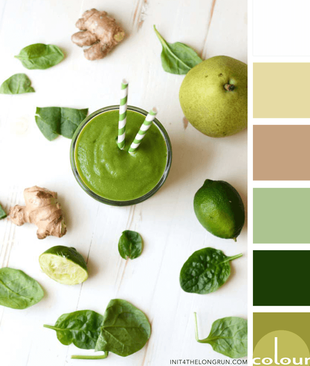 green smoothie inspired color palette