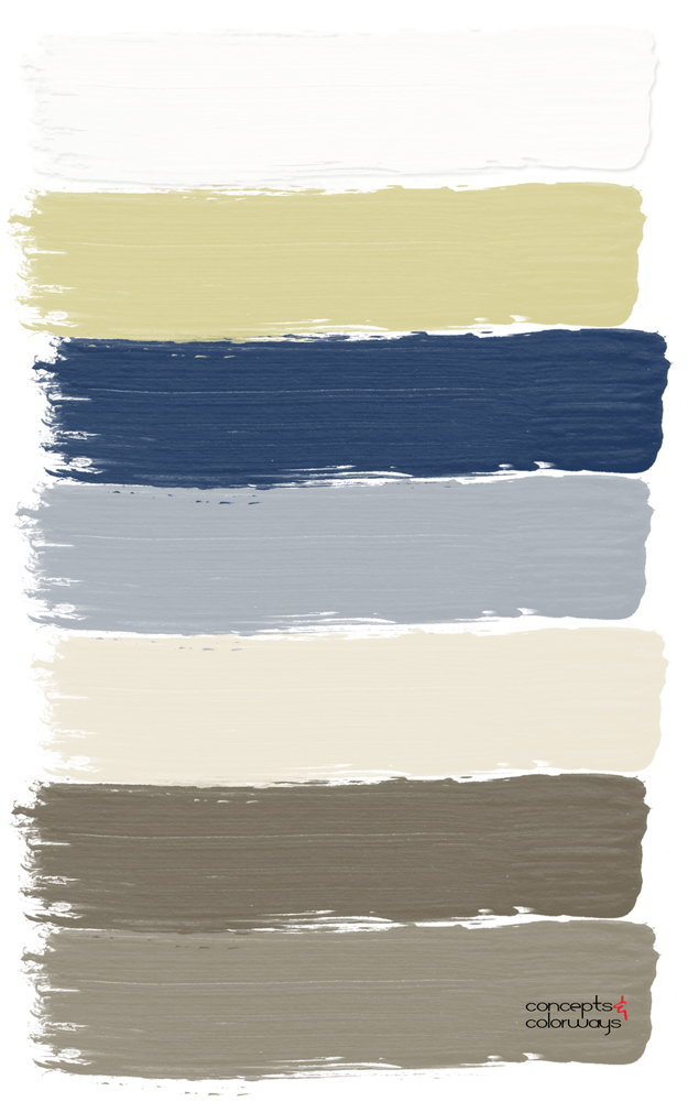 navy and tan paint palette