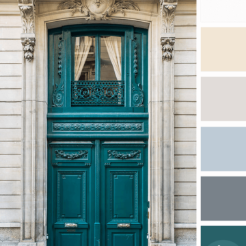 teal grand entry door in paris