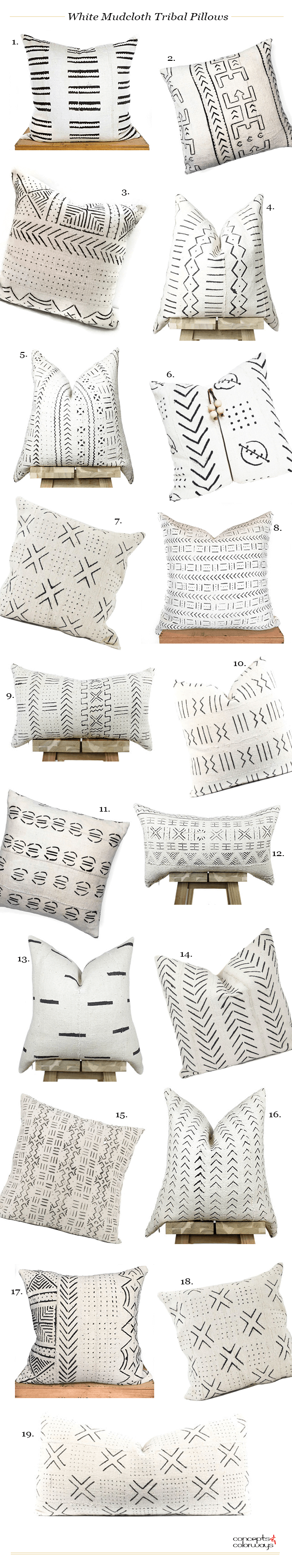 white african mudcloth tribal pillows product roundup