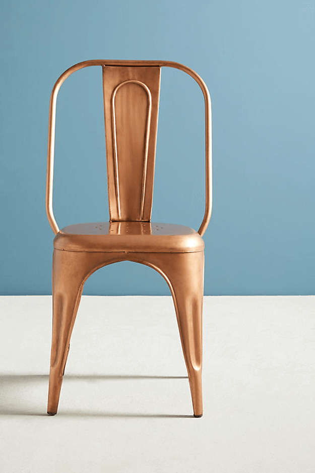 copper vintage style metal chair