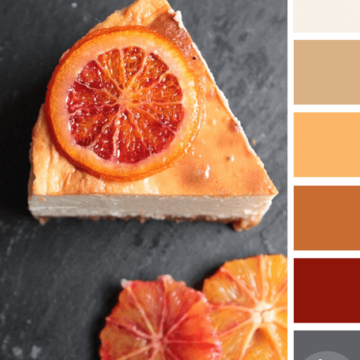 baked blood orange cheesecake color palette