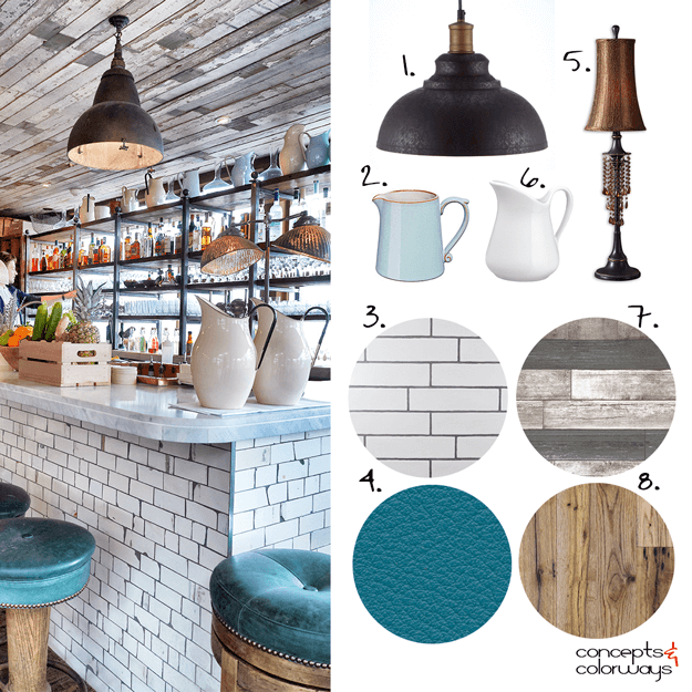 industrial style bar interior design mood board