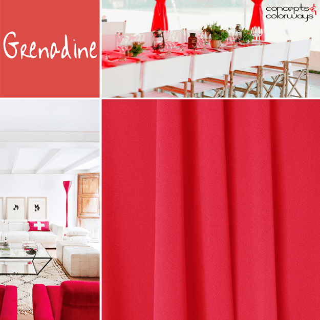 pantone grenadine bright red interior design