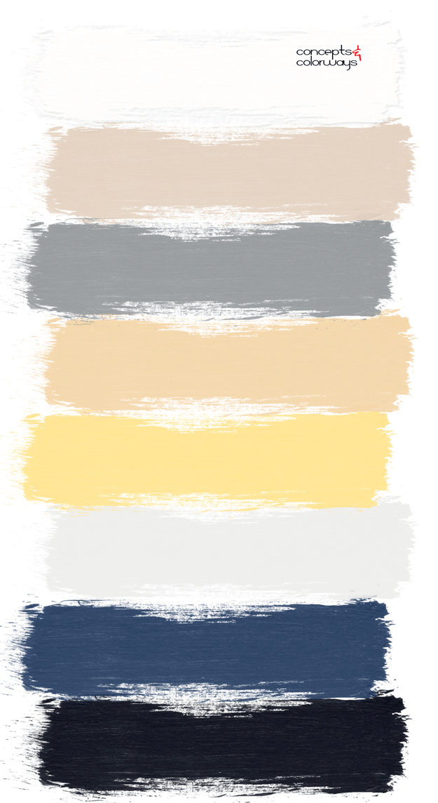 metals and blues interior design paint palette