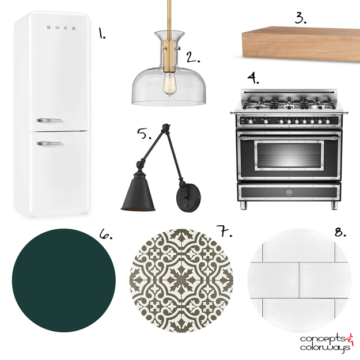 vintage modern farmhouse kitchen mood board