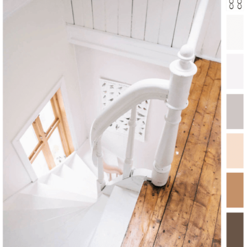 white and caramel color palette