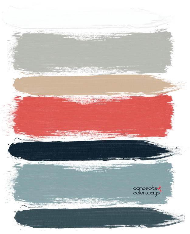 red and gray paint palette