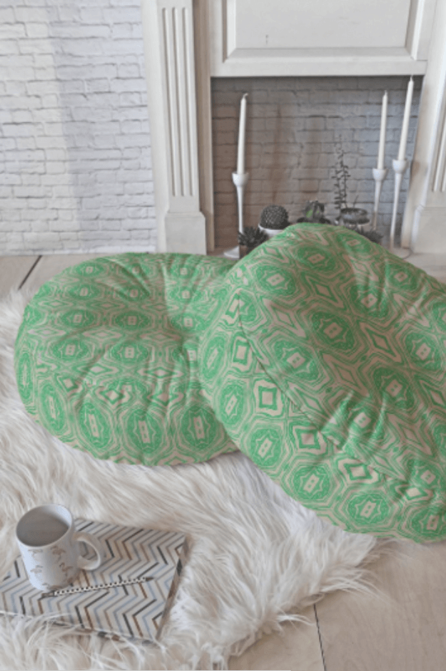 spring green floor pillows