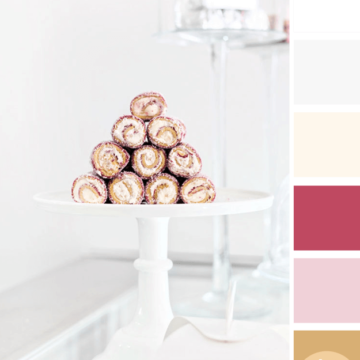 white cream pink and gold color palette