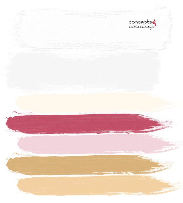 white cream pink and gold paint palette