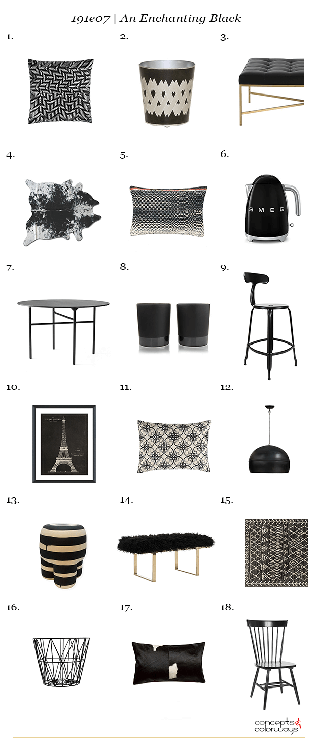 black interior design product roundup