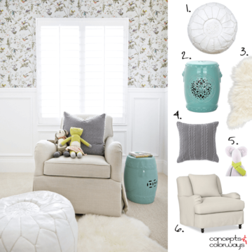 vintage style nursery with teal accents