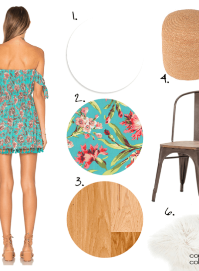 A WHITE INTERIOR INSPIRED BY A TURQUOISE FLORAL PRINT FABRIC