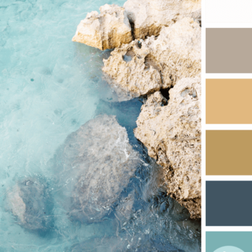 turquoise clear water at rocky beach