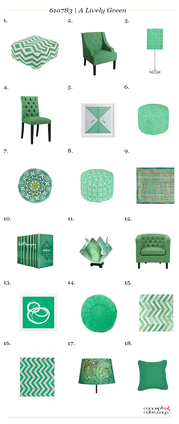 a lively green interior design product roundup