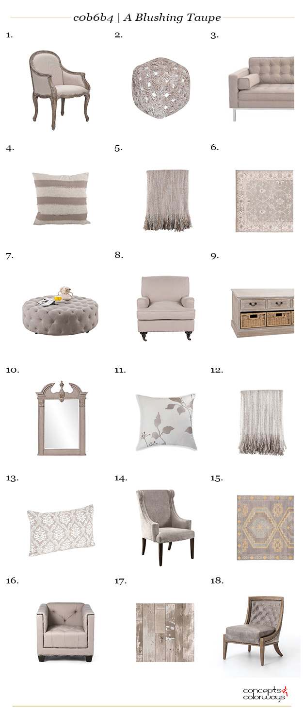 taupe interior design product roundup