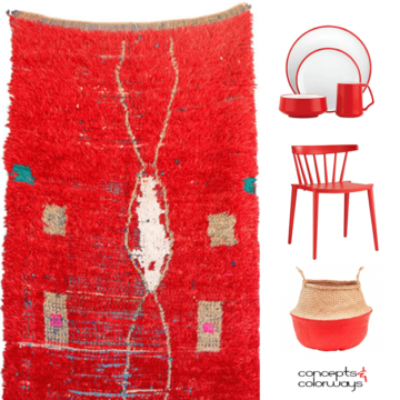 pantone cherry tomato interior design color trend