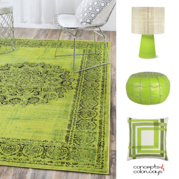 pantone lime punch interior design color trend 2018