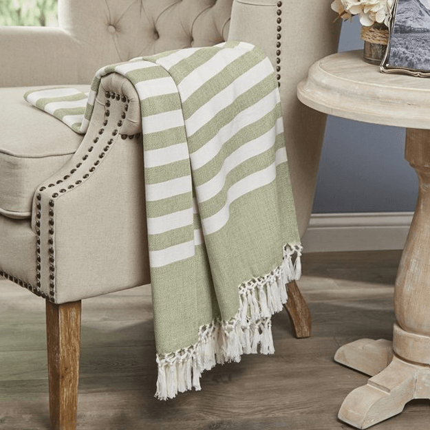 sage green throw blanket