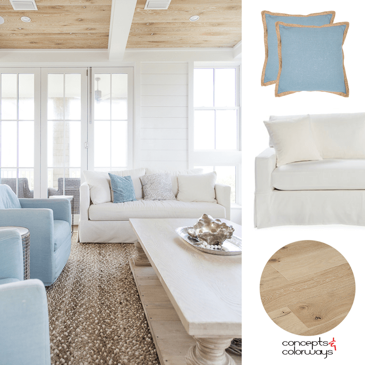 Color Palette For Coastal Living Rooms, What Colours Go With A Light Blue Sofa