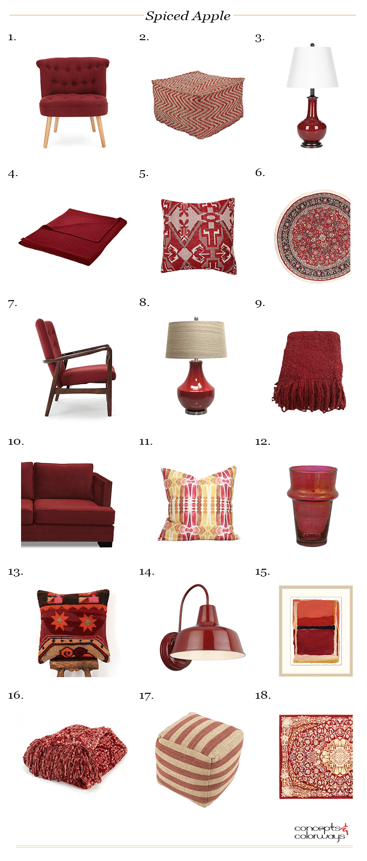 pantone spiced apple, apple red, reddish brown, brown red, dark red, red decor, red vintage rug, russet red, burgundy decor, burgundy, dark red pouf, dark red chair, dark red lamp, dark red rug, dark red pillow, dark red throw blanket