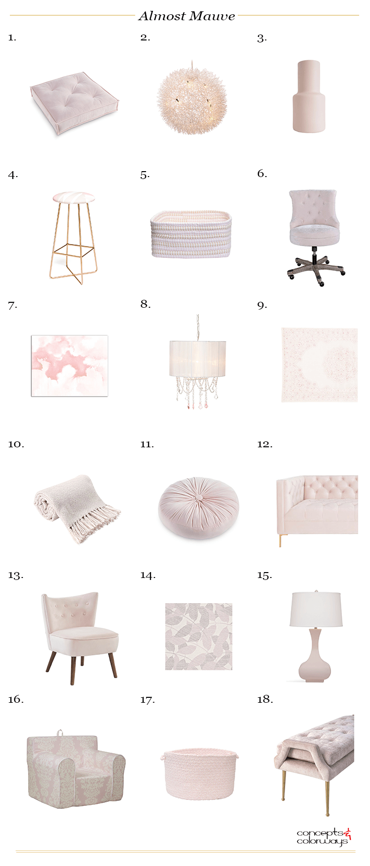 pantone almost mauve, blush pink, blush pink decor, blush pink chair, blush pink sofa, blush pink rug, pale pink, light mauve, interior color trends, light pink