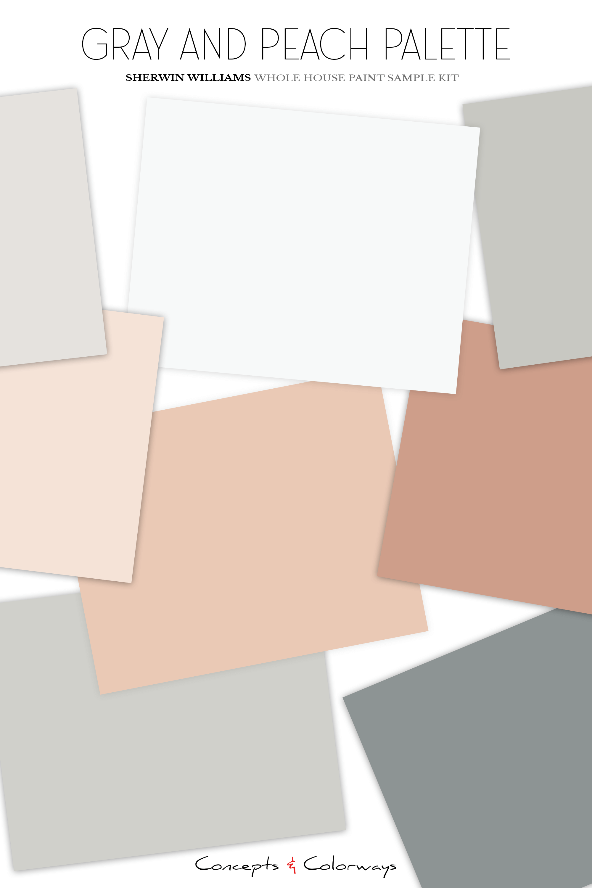 A gray and peach paint color scheme for interiors