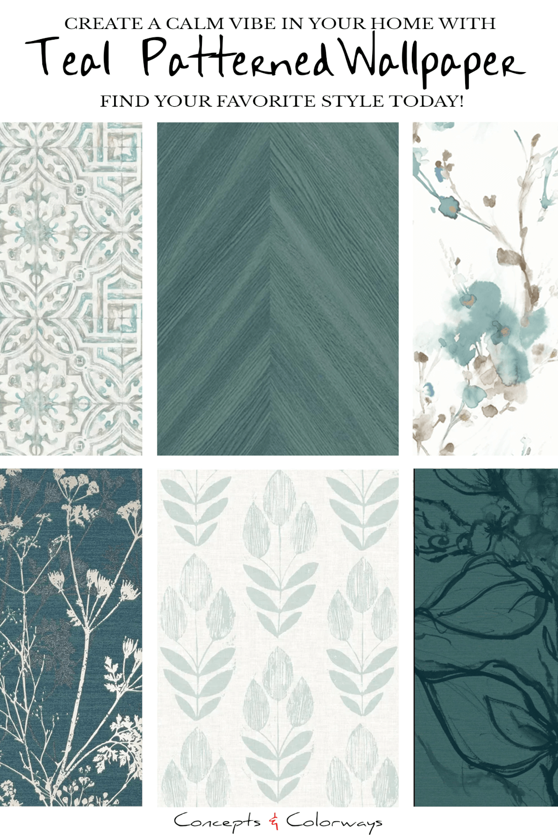 A collection of teal wallpaper to add a calm vibe to any room. Find your favorite styles from a selection of teal floral wallpaper, striped wallpaper, grasscloth wallpaper, wood look wallpaper, geometric wallpaper and Bohemian wallpaper options. Perfect for all the teal decor lovers out there.