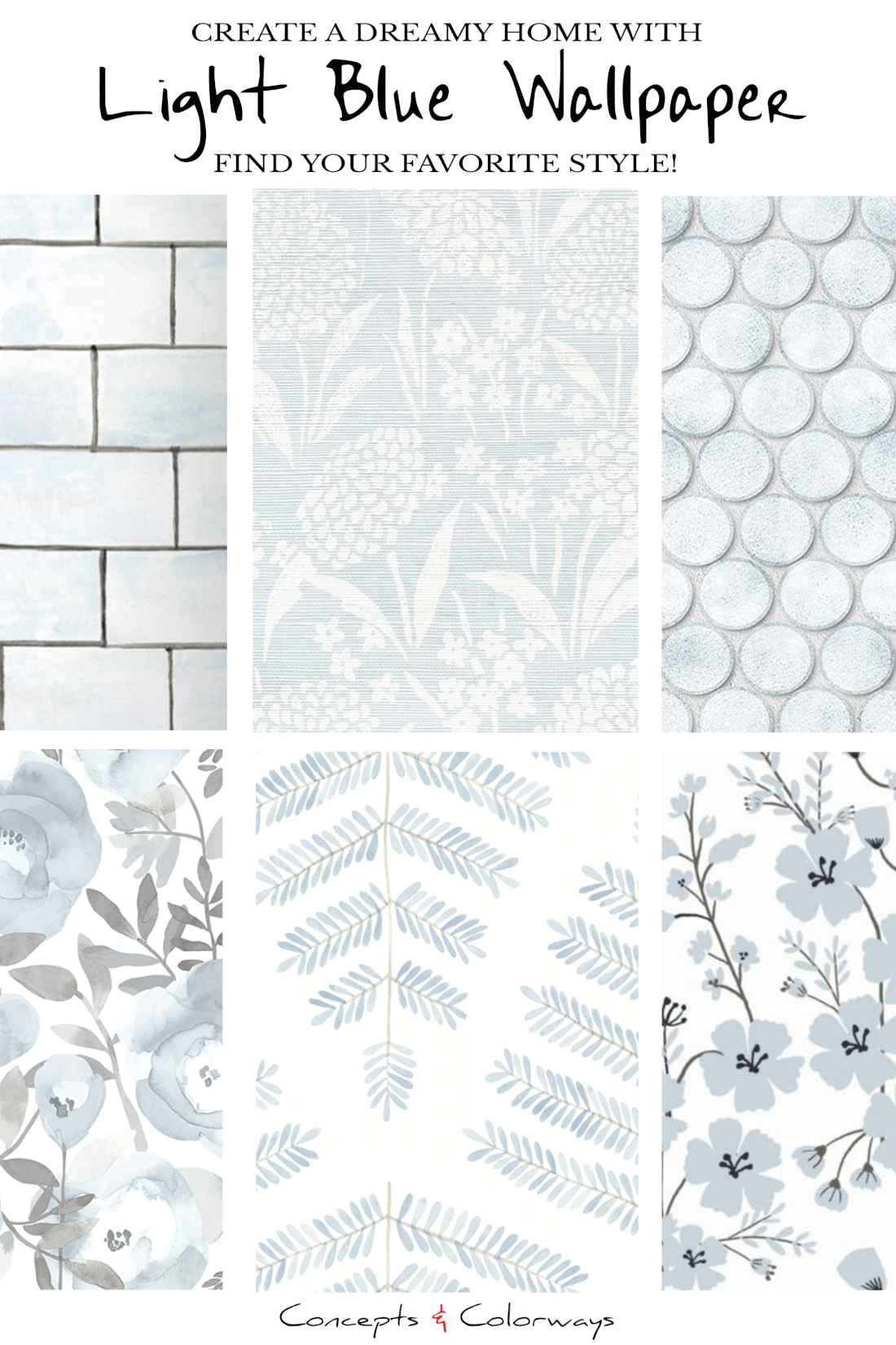 A collection of light blue wallpaper to add a dreamy vibe to any room. Find your favorite styles from a selection of light blue floral wallpaper, abstract wallpaper, striped wallpaper, grasscloth wallpaper, geometric wallpaper and stone and tile look wallpaper options. Perfect for all the sky blue, pale blue and powder blue decor lovers out there.