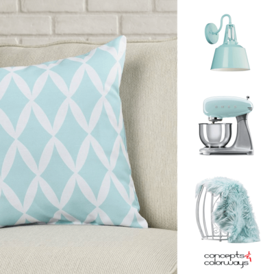 a tranquil turquoise interior design color card